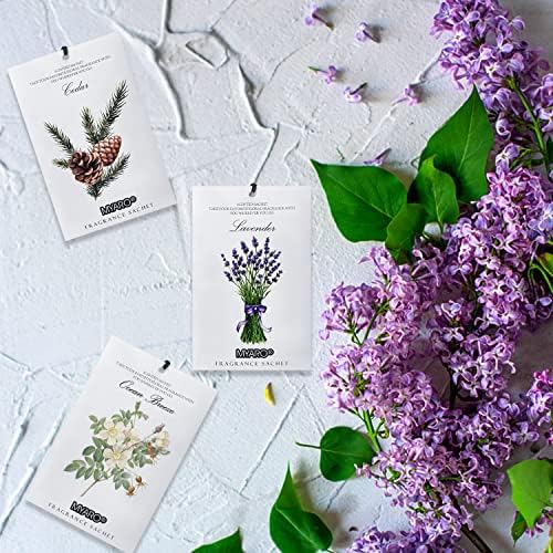 MYARO 12 Pack Scented Sachets 3 Scents - Cedar Wood Ocean Lavender