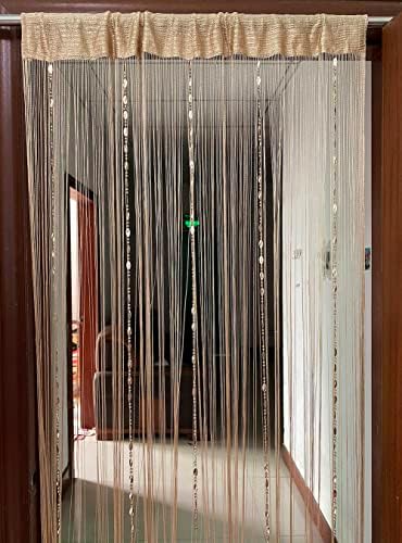 ZiDeTang Door Curtain with Big Buttons and Beaded Fringe