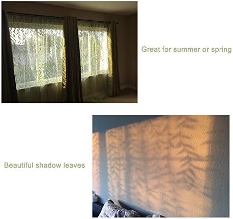 Ufurty 2 Pieces Willow Leaf Sheer Curtains