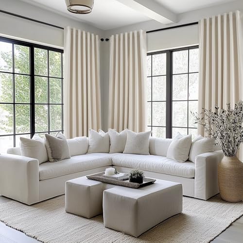 Topfinel Beige Thermal Blackout Curtains 2 Panels