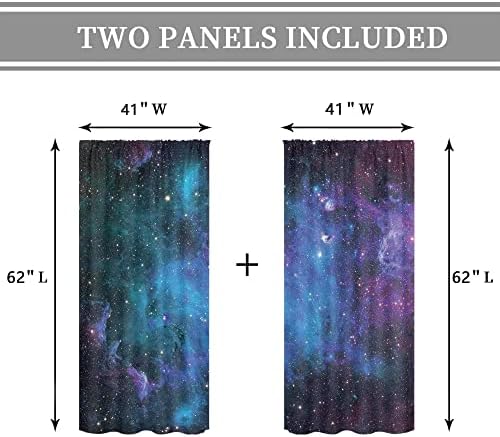 Cinbloo Kids Space Galaxy Curtains 2 Panels 1