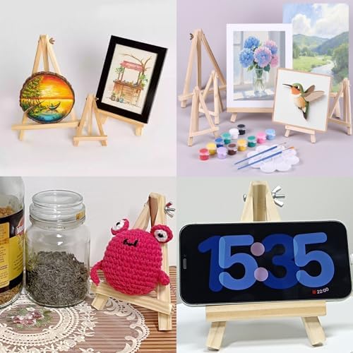 12 Pcs Mini Wood Easel Stands for Art and Displays