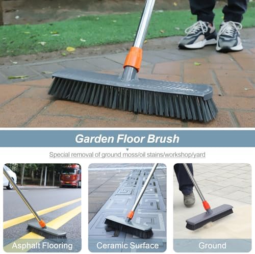 AILUROPODA Push Broom for Bathroom Kitchen and Outdoor Cleaning