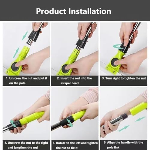 Silicone Brooms for Floor Cleaning with 51 Long Handle