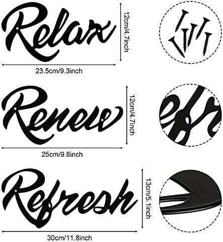 Hotop 3 Pcs Farmhouse Bathroom Metal Signs 1