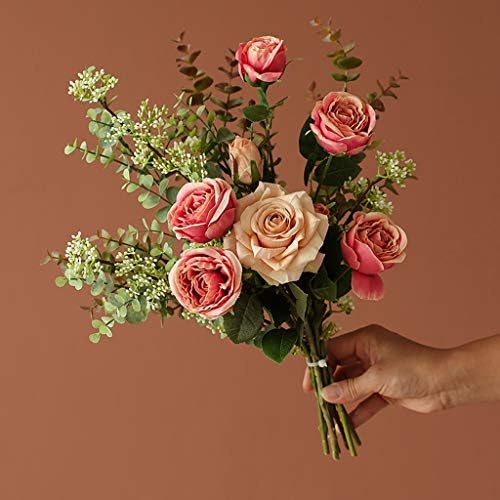 Artificial Flowers with Glass Vase Set for Home Decor