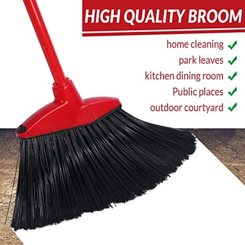 8-Piece Heavy Duty Angle Broom Set with Coated Metal Handle