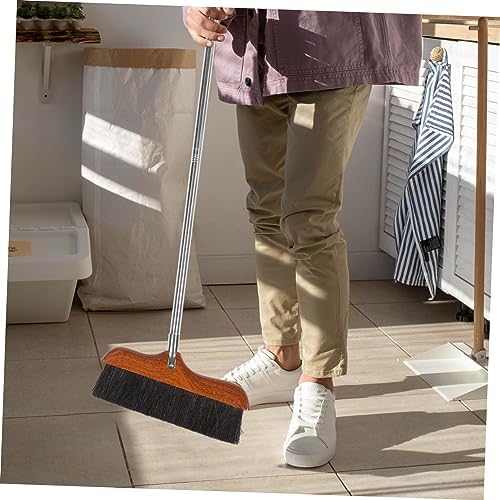 Long Handle Broom with Soft Bristles and Stainless Steel Pole