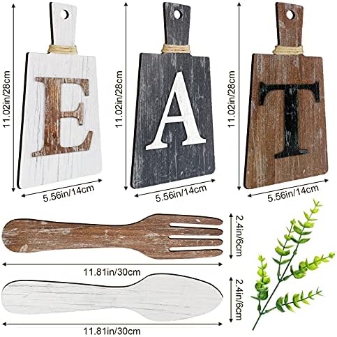 Jetec Wooden Eat Sign Set - Rustic Kitchen Decor
