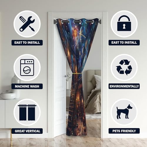 Yozeuoo Magical Library Door Curtain 34x80