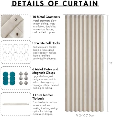 MIULEE Magnetic Folding Door Curtain - 1 Panel