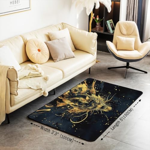 Feelyou 3x5 Dragon Area Rug Kids Bedroom Decor