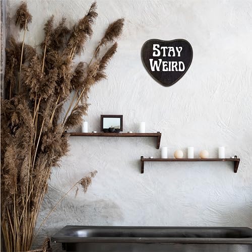 5x65 Wooden Plaque With Hook - Stay Weird Retro Gothic Decor