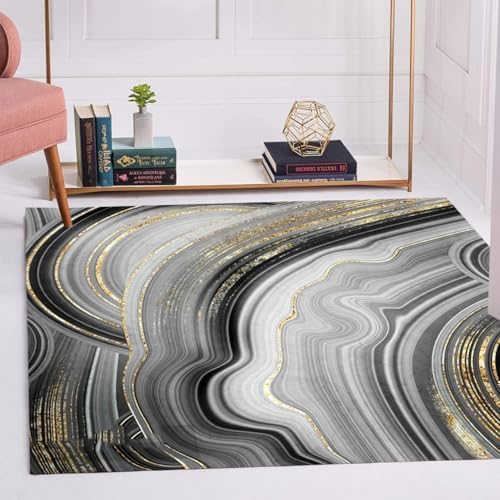 Gradient Marble Stripe Square Rug 6x6