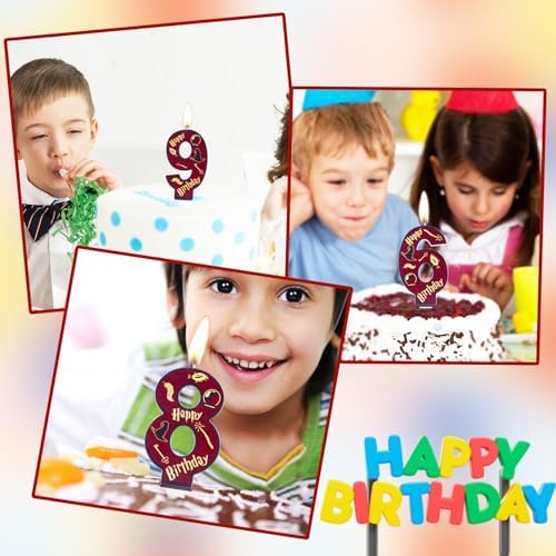 Magic Wizard Theme Birthday Candles Number 7 for 7th Birthday