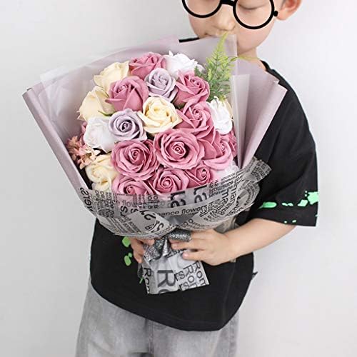 Artificial Flowers with Gift Box Foam Rose Potted Plant