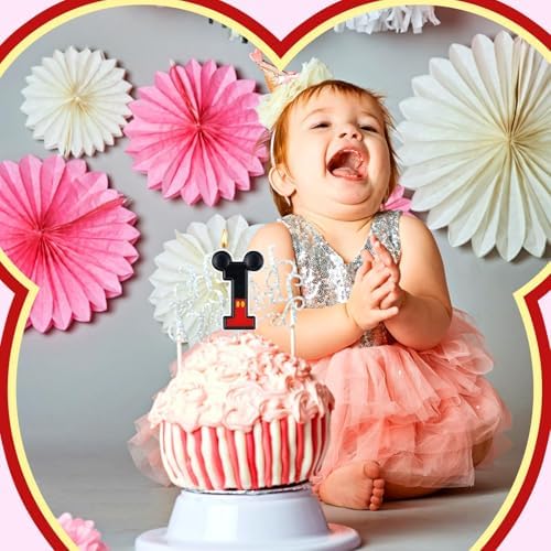 Red Number 1 Mouse Shape Birthday Candle