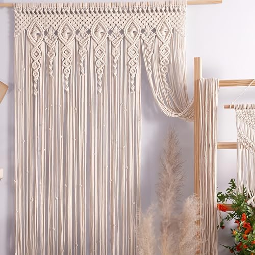 OIHYA Macrame Curtain 40x80 Handmade Boho Decor