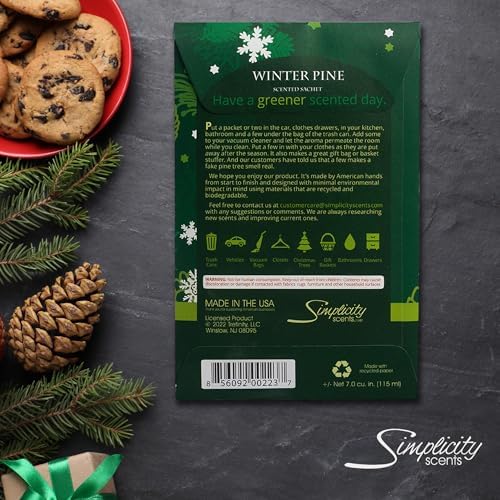 Winter Pine Scented Sachets Pack of 3 Made in USA