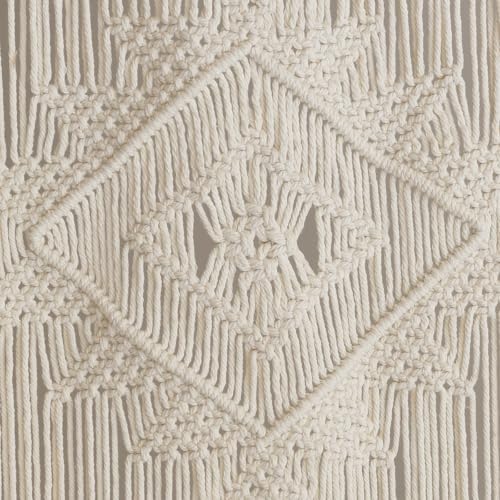 IOWER Macrame Curtain 35x74 Ivory Boho Decor