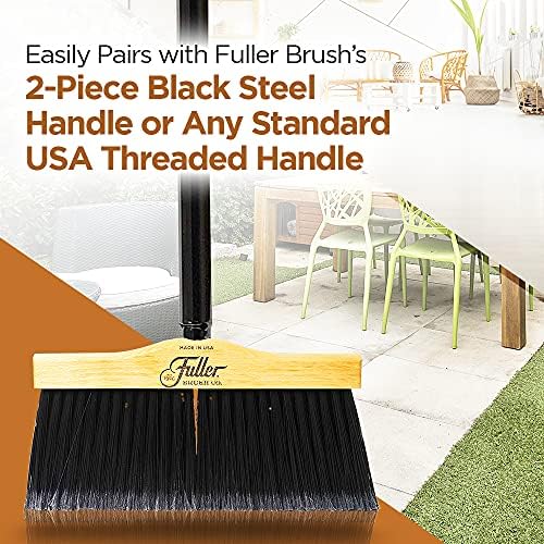 10 Inch Upright Broom with Black Steel Handle