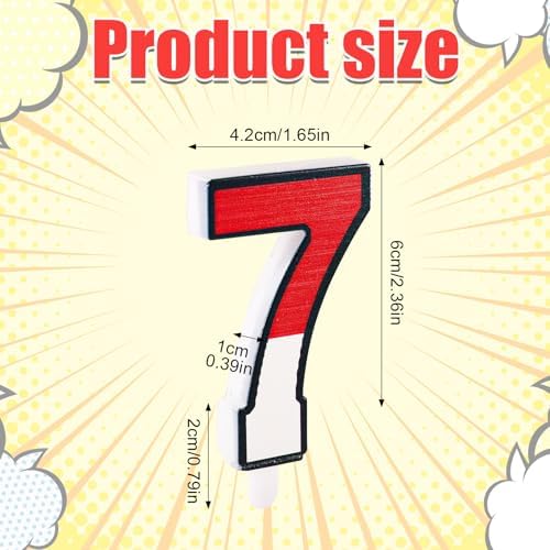 XIHIRCD Cartoon Red White Number 7 Birthday Candle