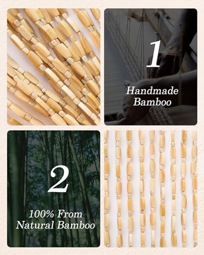 Ezcasch 354 x 79 Bamboo Beaded Curtain for Doorway