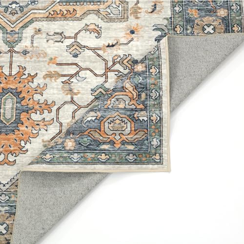 Kaspene Home Umber Washable Rug 4x6 Cider Brown