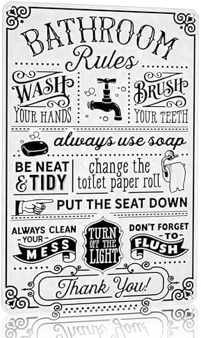 Funny Bathroom Toilet Decor Sign with Humorous Quotes