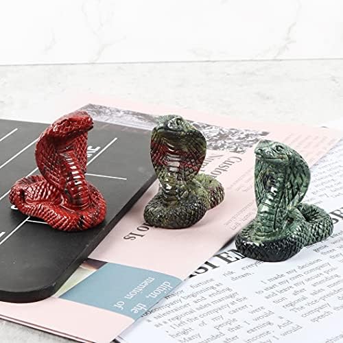 SMQ Crystal Snake Statue 2 Inch Natural Kambaba Jasper Decor