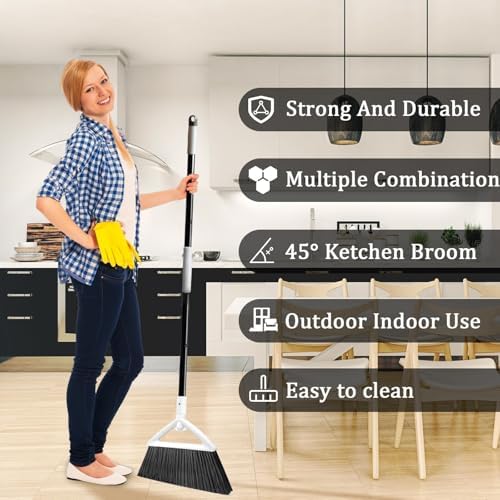 Heavy-Duty Angle Broom for Indoor and Outdoor Cleaning