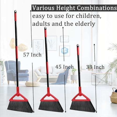 4PCS Heavy-Duty Broom Set for Indoor Outdoor Cleaning