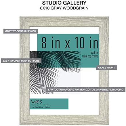 MCS 8x10 Gray Woodgrain Picture Frame 4-Pack 1