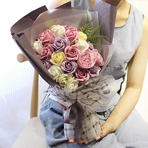 Artificial Flowers with Gift Box Foam Rose Potted Plant