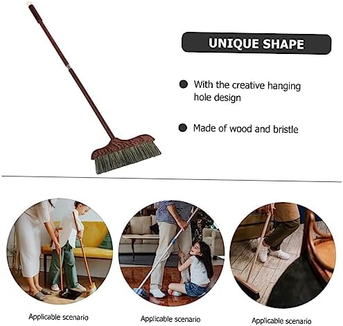 Ipetboom Floor Cleaning Broom Long Handle Heavy Duty Soft Bristle Tool