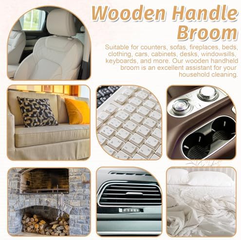 8 Pieces Wooden Dust Brush Hand Broom for Cleaning
