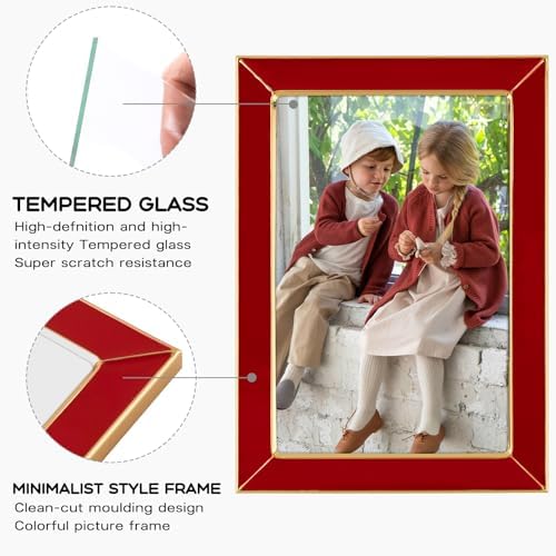 Frametory 4x6 Gold Metal Edge Enamel Frame Set of 2