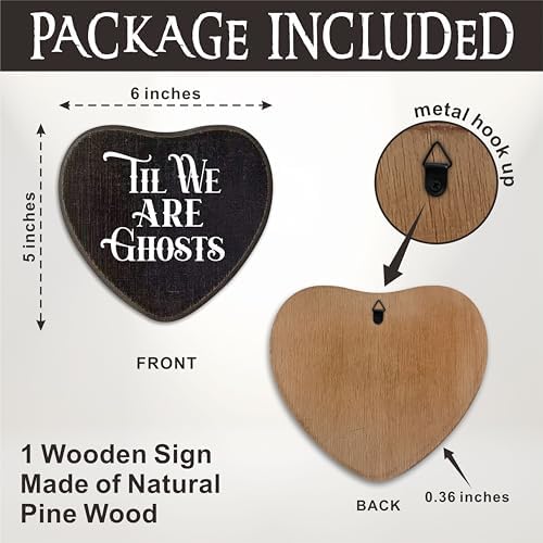 Gothic Heart-Shaped Wood Plaque With Hook - 65 X 5 Inch