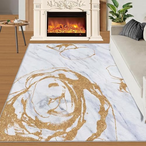 IJUGIX Luxury Marble Gray 6x8 Area Rug