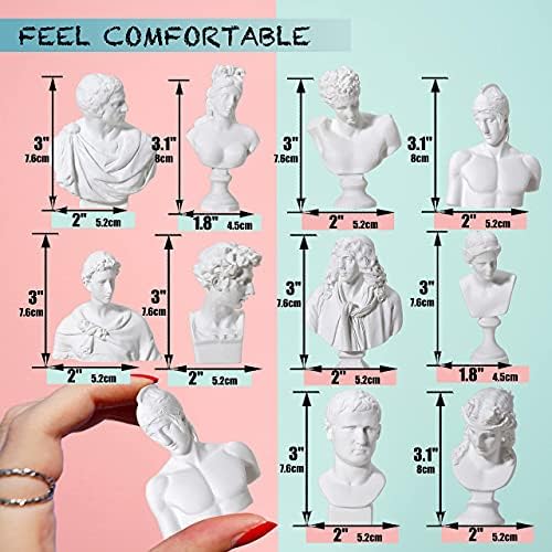 LAGOM HOUSE Greek Bust Statue Set of 10 Mini Figurines