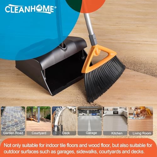 3 Pack Heavy Duty Angle Broom for Outdoor Cleaning