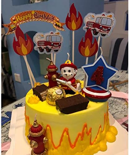 iLikePar Birthday Candle Fire Hydrant Cake Topper