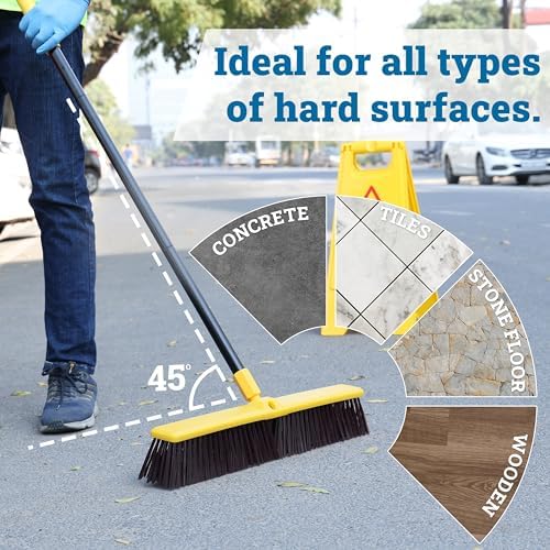 KLEEN HANDLER 24 Push Broom with 61 Extendable Handle