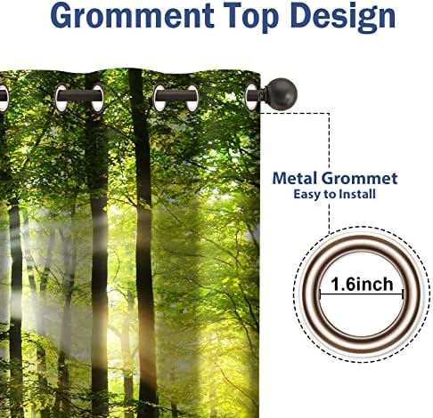 Jekeno Rustic Wood Door Blackout Curtains 2 Panels Set 1