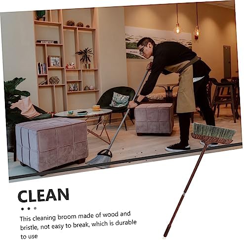 Ipetboom Floor Cleaning Broom Long Handle Heavy Duty Soft Bristle Tool
