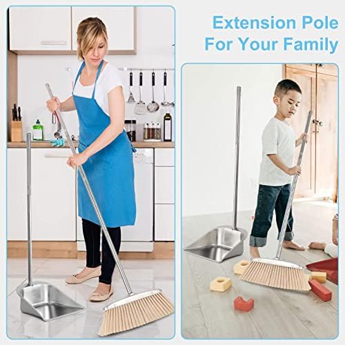 VOOWO 46 Heavy Duty Broom with Stainless Steel Handle