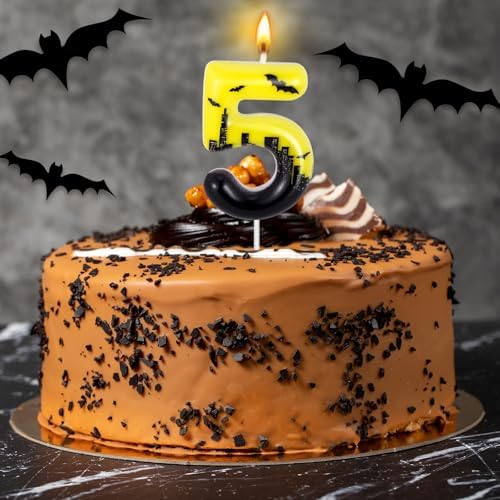 Bat Number 5 Birthday Candle Hero Themed Decor
