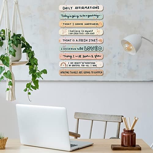 Gerrii Positive Affirmations Wall Decor Rainbow Wooden Art