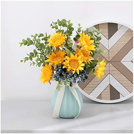 Gold Artificial Daisy in Ceramic Vase