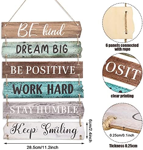 Blulu 6 Piece Rustic Wooden Wall Sign Decor 1